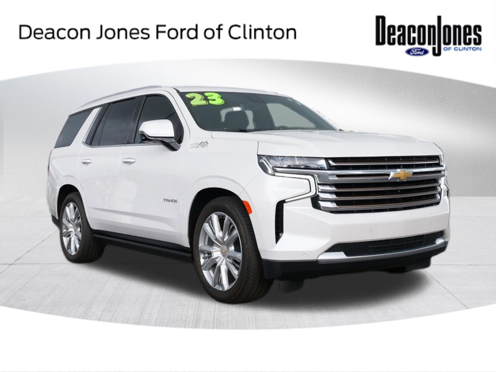 2023 Chevrolet Tahoe High Country in Iridescent Pearl Tricoat — front three-quarter view