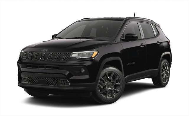 2026 Jeep Compass COMPASS LATITUDE ALTITUDE 4X4 in Diamond Black Crystal Pearl-Coat Exterior Paint — front three-quarter view