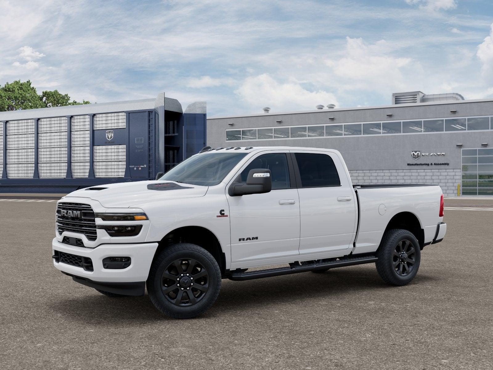 2026 RAM Ram 2500 RAM 2500 LARAMIE CREW CAB 4X4 6'4' BOX in Bright White Clear-Coat Exterior Paint — front three-quarter view