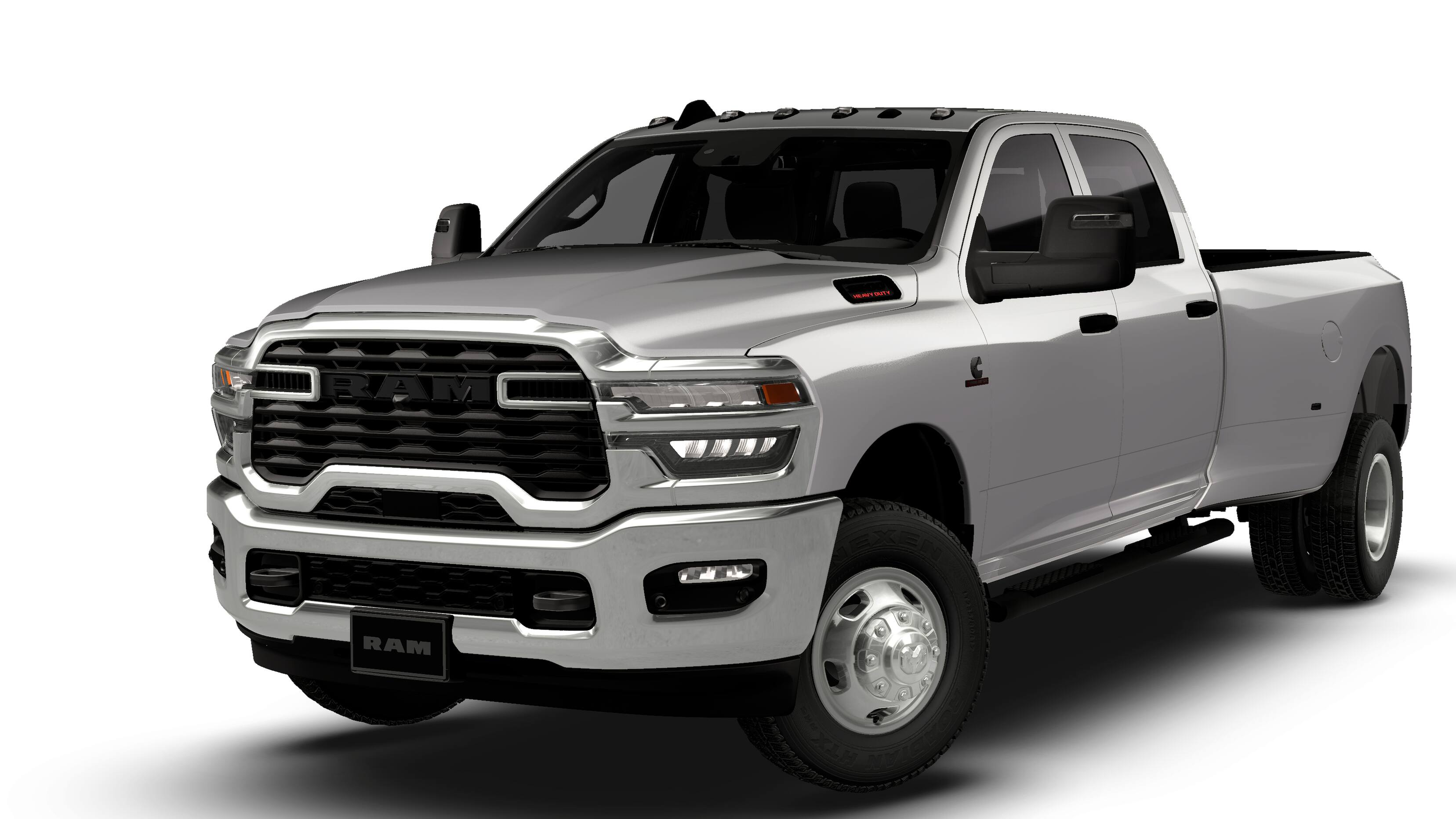 2026 RAM Ram 3500 RAM 3500 TRADESMAN CREW CAB 4X4 8' BOX in Silver-Zynith Exterior Paint — front three-quarter view