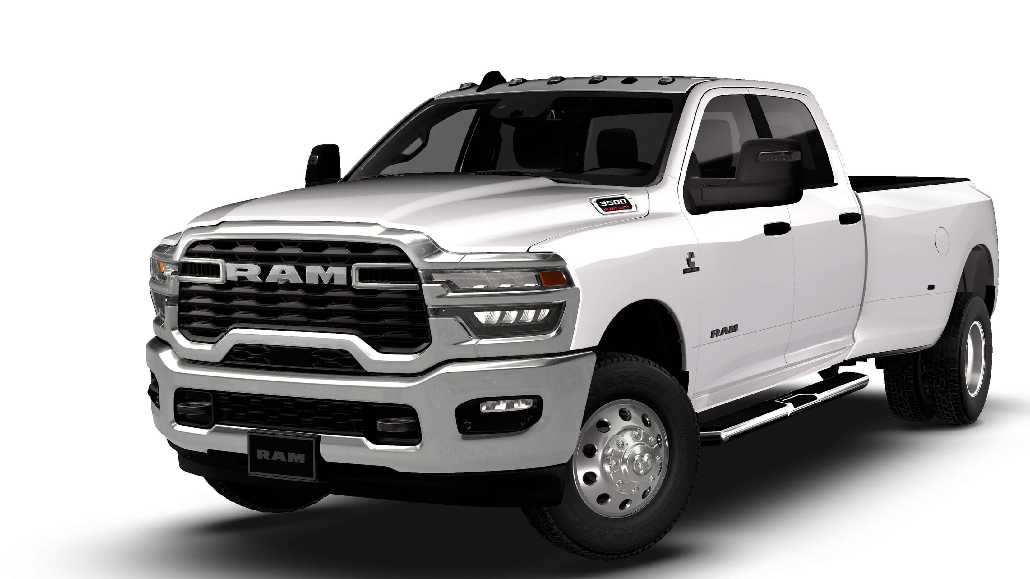 2026 RAM Ram 3500 RAM 3500 BIG HORN CREW CAB 4X4 8' BOX in Bright White Clear-Coat Exterior Paint — front three-quarter view