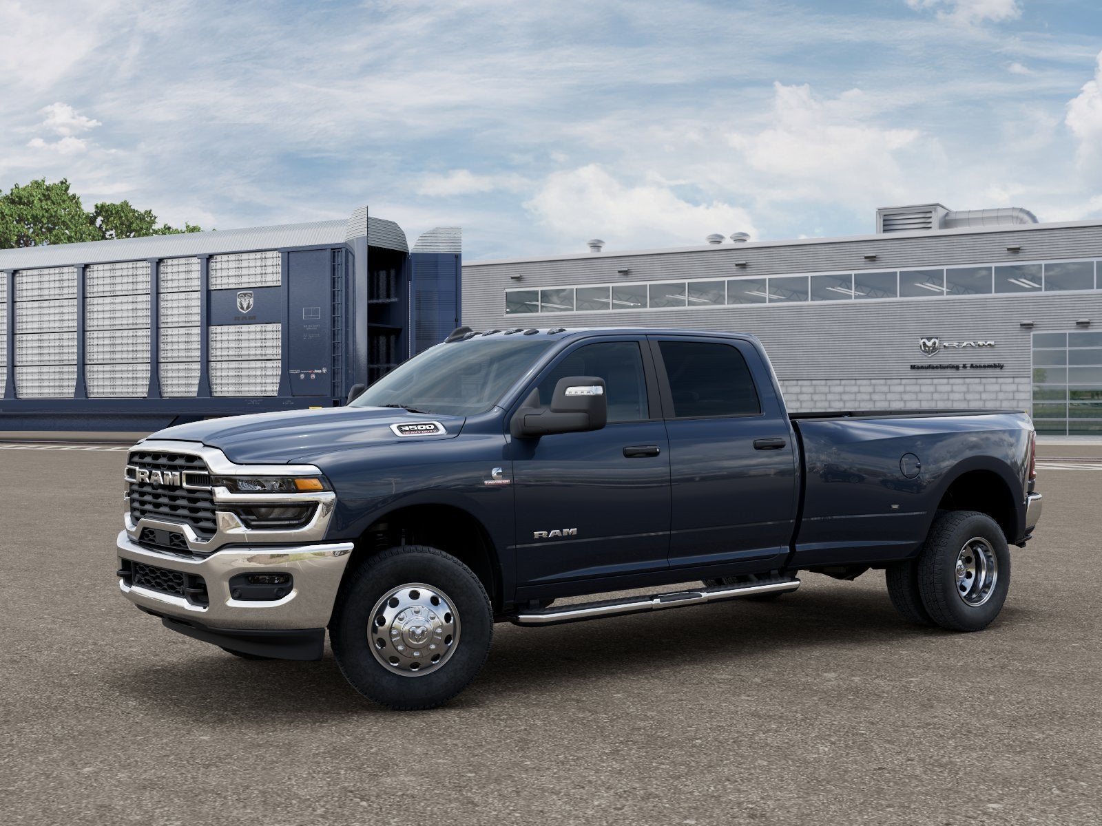 2026 RAM Ram 3500 RAM 3500 BIG HORN CREW CAB 4X4 8' BOX in Forged Blue Metallic Exterior Paint — front three-quarter view